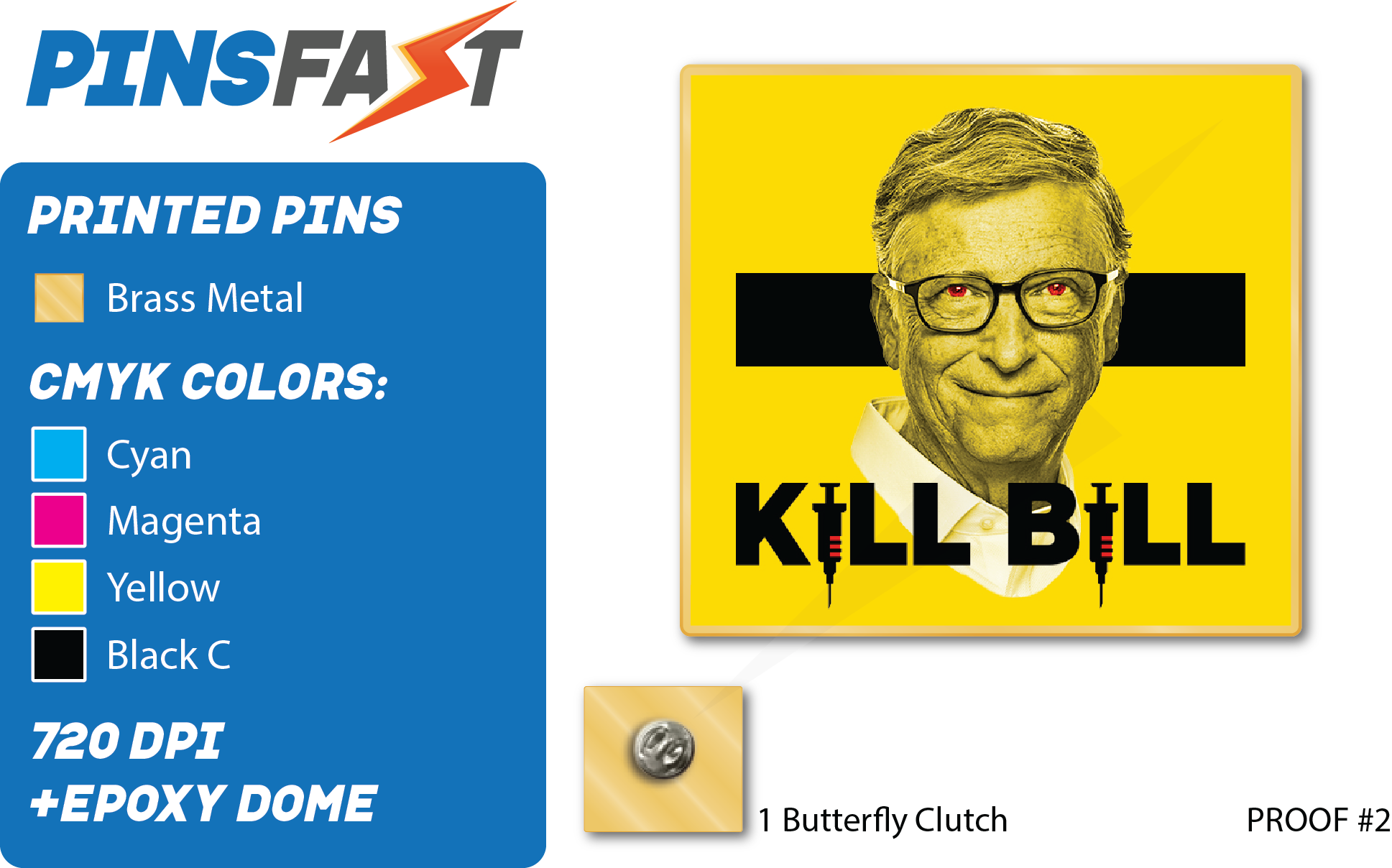 Kill Bill Pins Brass