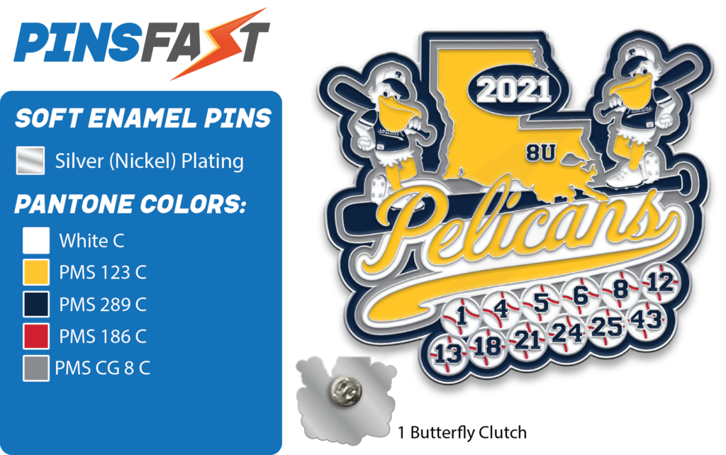 Pelicans Baseball Trading pins