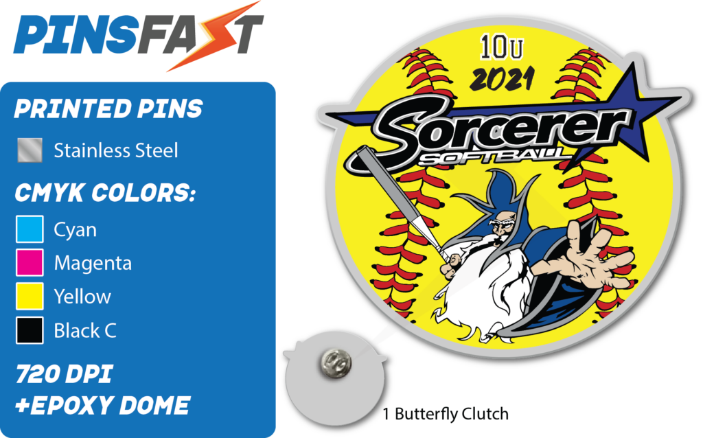 Sorcerers Softball Trading Pins