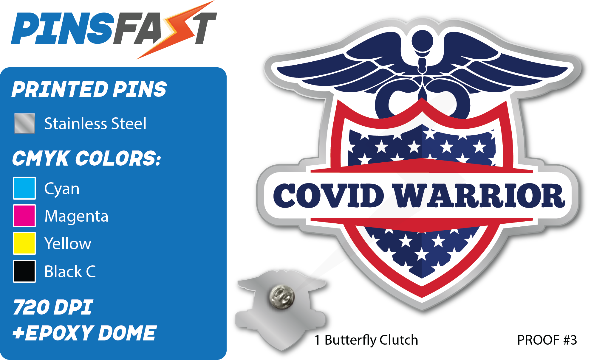 Covid Warrior Lapel Pins 3