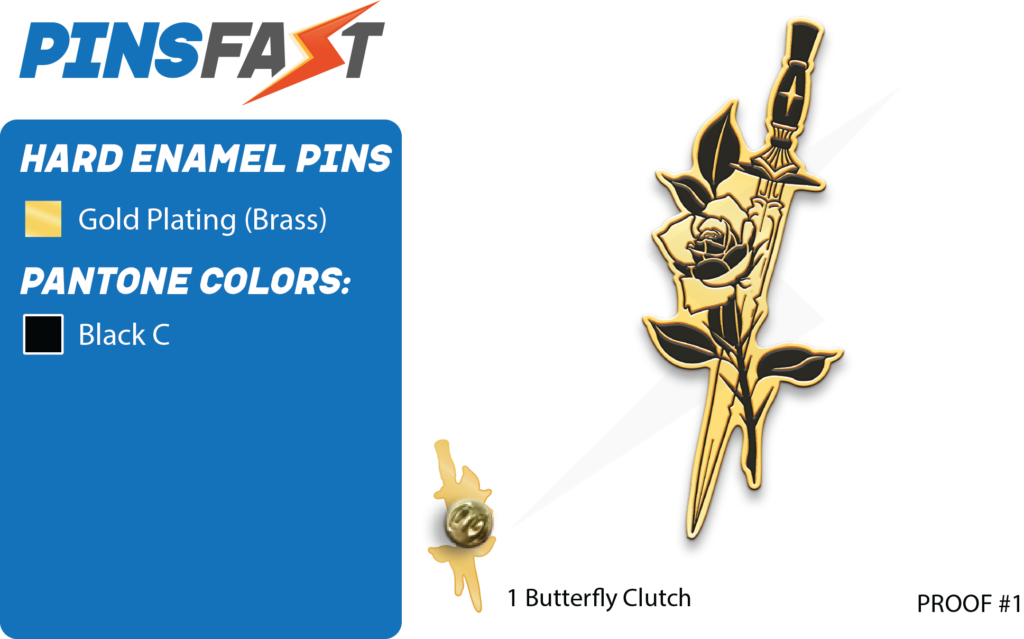 Dagger and Rose Pins