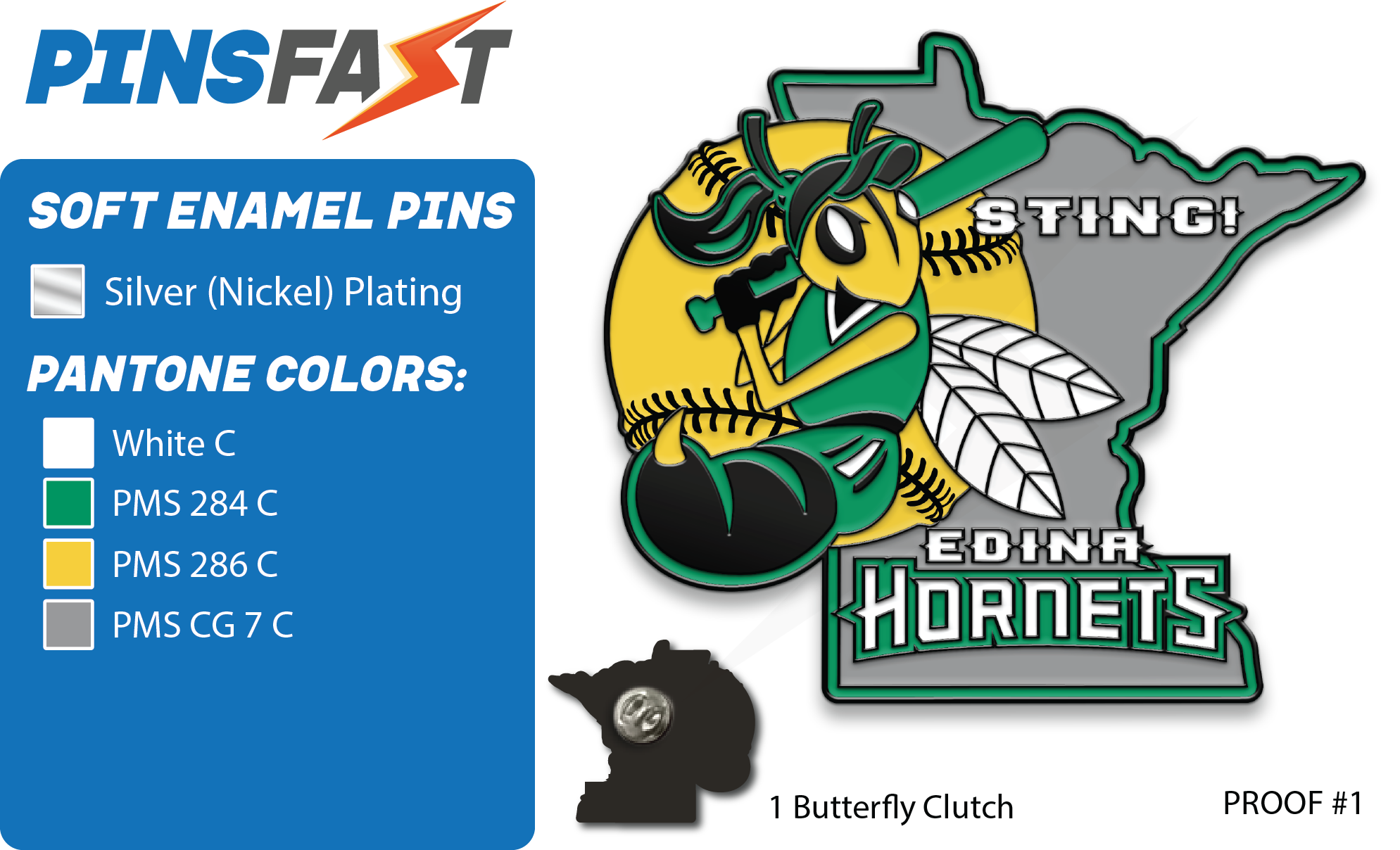 Edina Hornets Softball Trading Pins