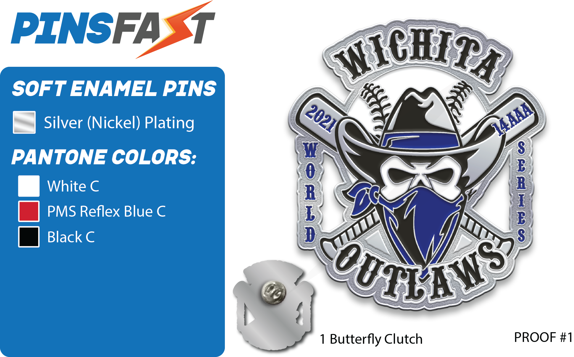 Witchita Outlaws Pins