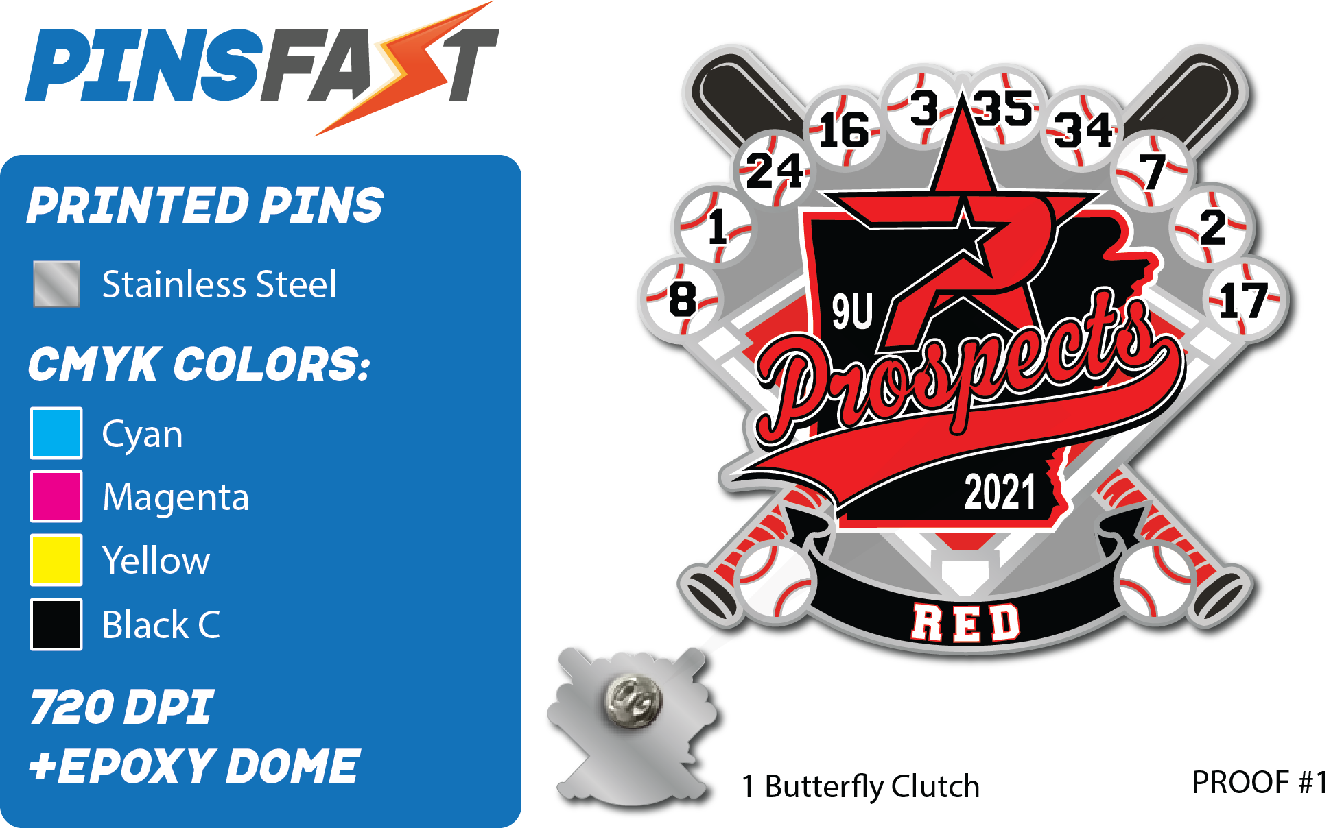 Prospects Red Trading pins