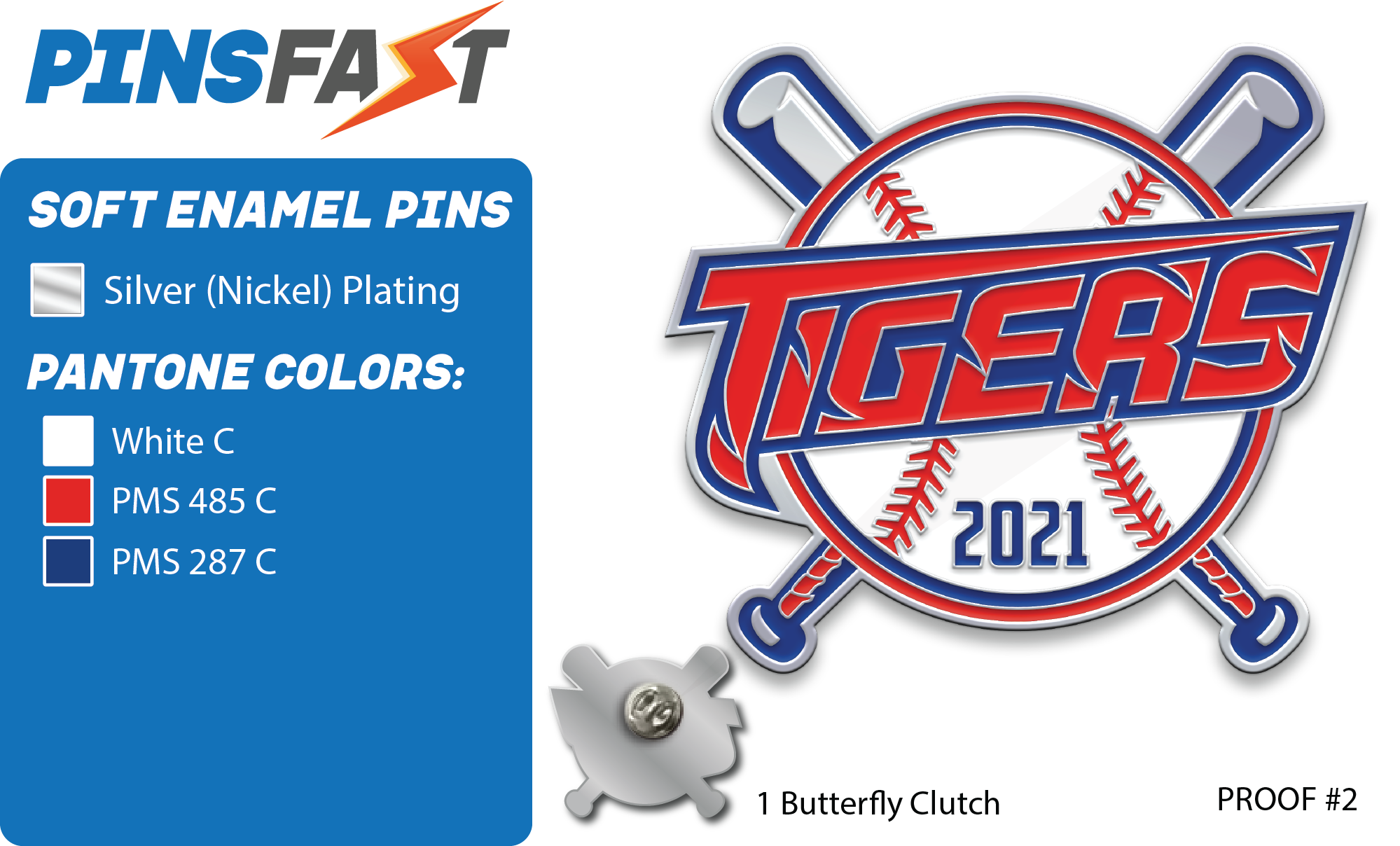 Tigers Baseball Trading Pins