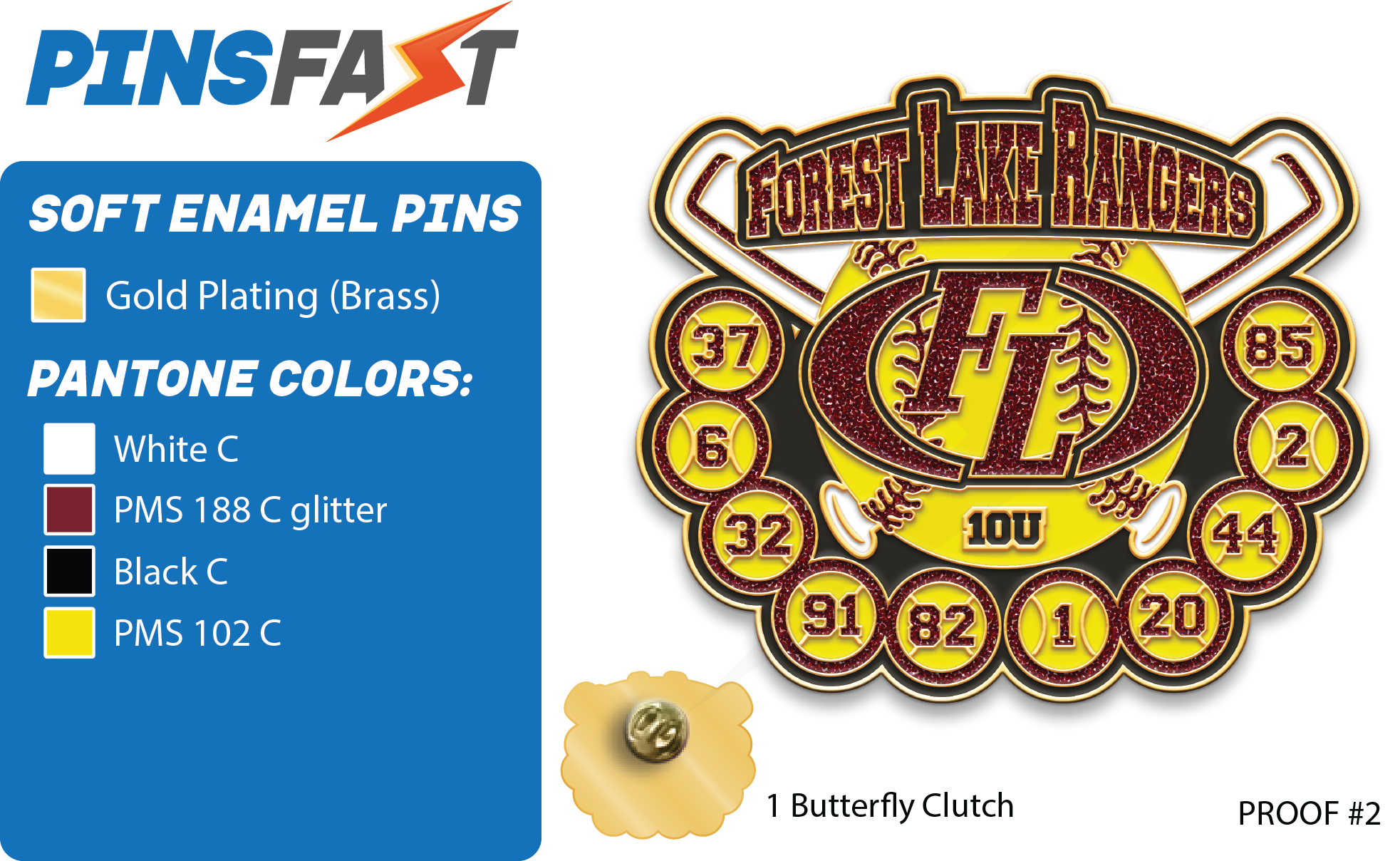 forest lake rangers softball trading pins