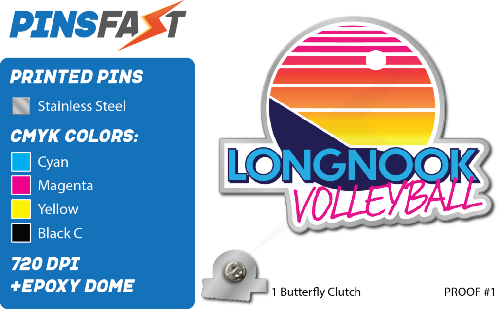 Longnook Volleyball Lapel Pins Pins Fast