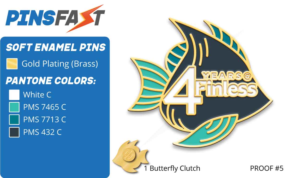 Finless Foods 4 years pins