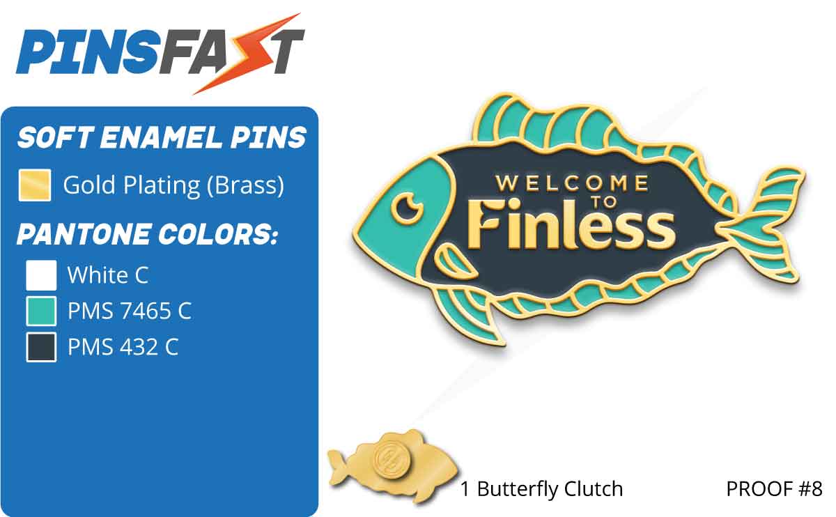 Finless Foods welcome pins