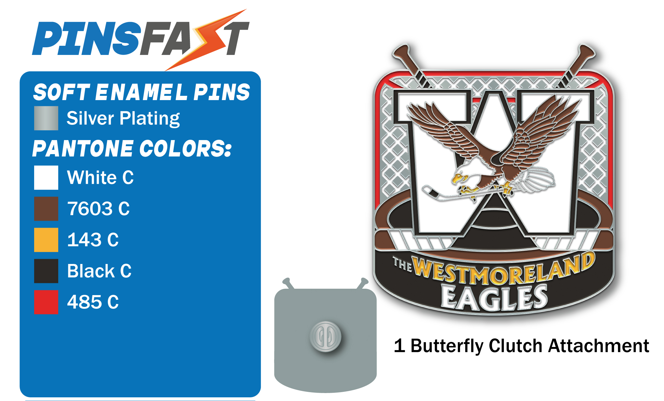 Westmoreland Eagles Hockey Pin