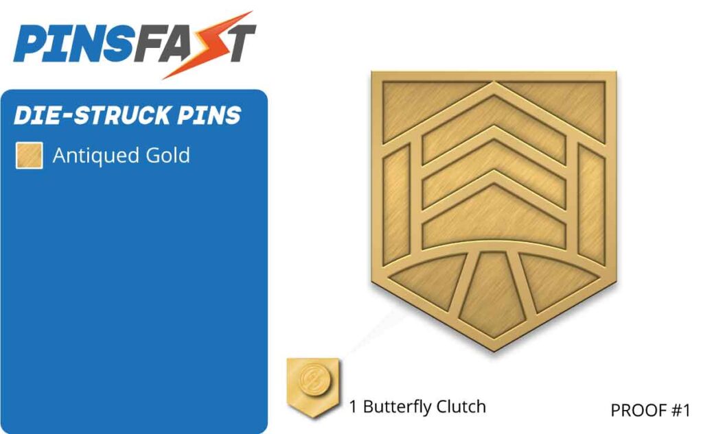 Gold Shield Lapel Pins Pins Fast