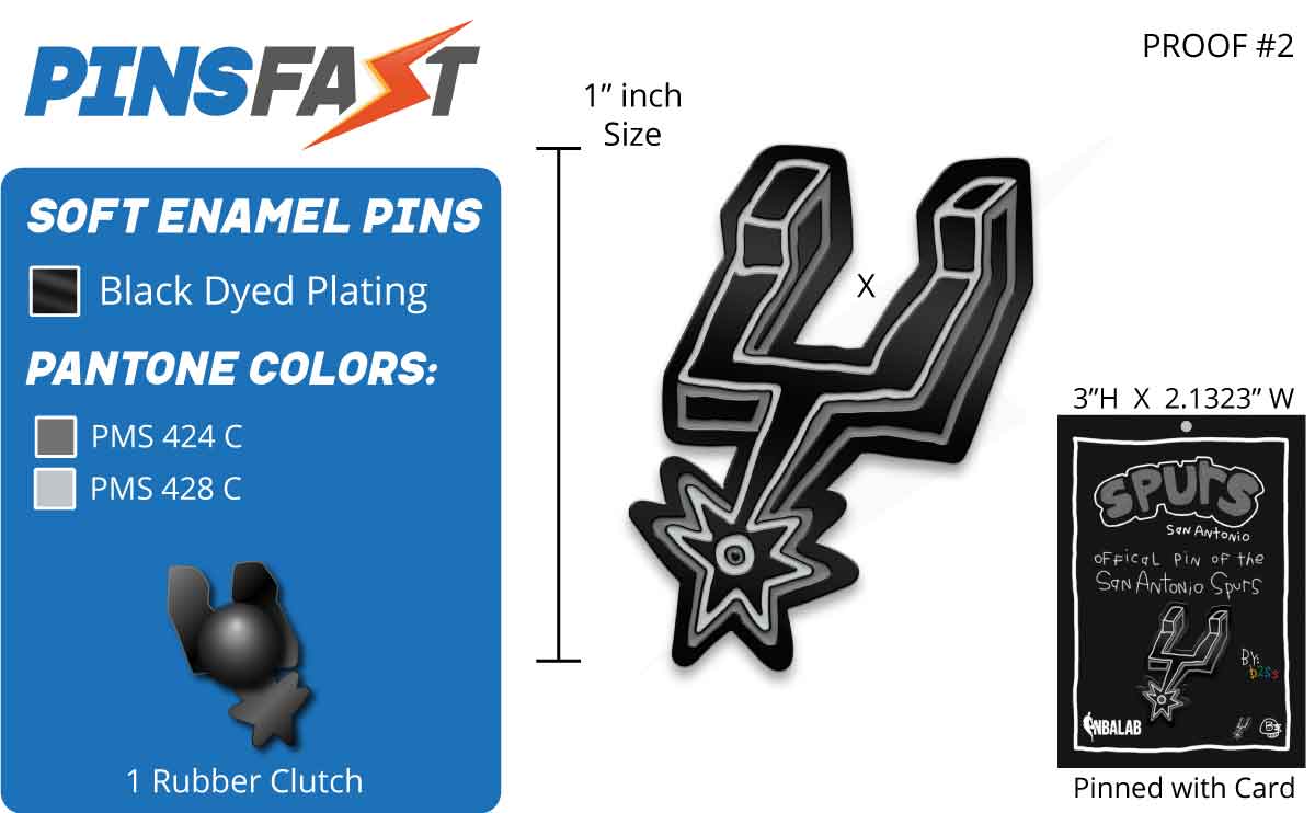 100 Spurs Basketball Lapel Pins Proof 2 Pins Fast
