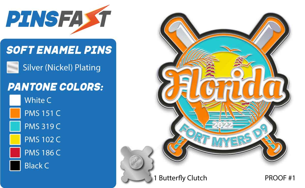 Florida D9 Softball Pins