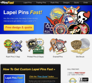 the original Pins Fast Wordpress website from 2013