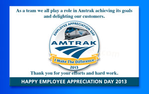 Amtrak employee award pins with backing card