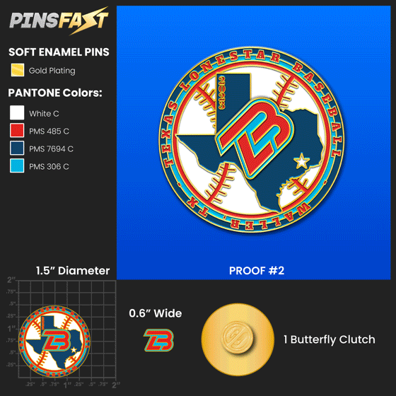 texas lonestar baseball trading pins