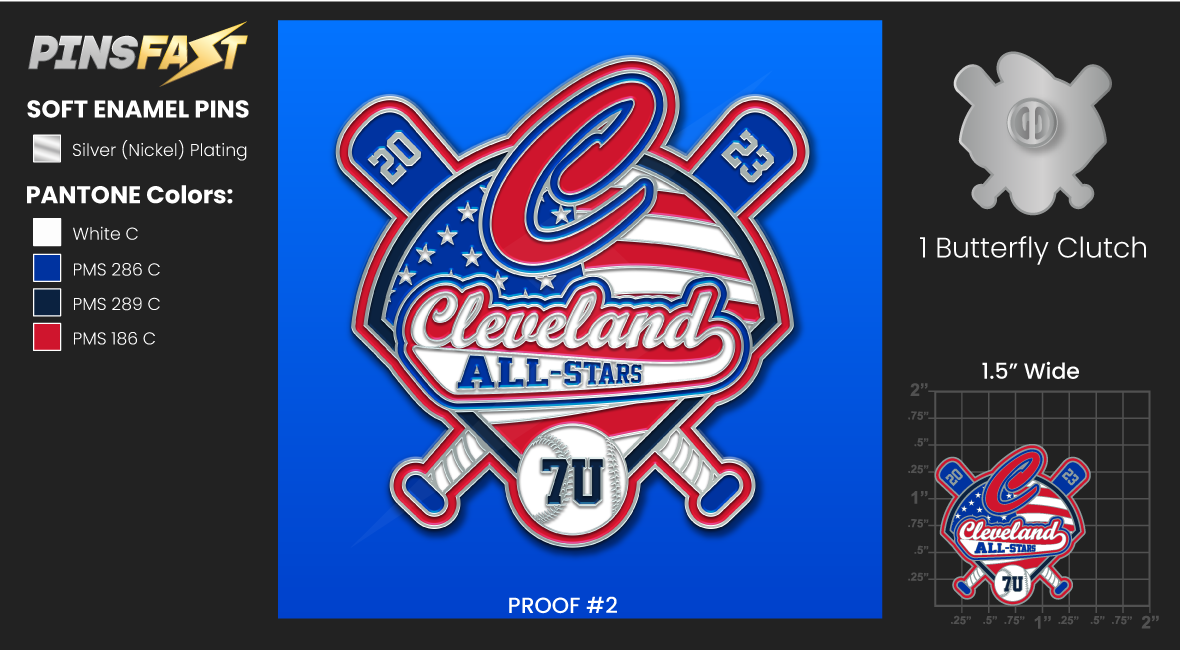 Cleveland All Stars Trading Pin Proof 2 06/20/2023 Pins Fast