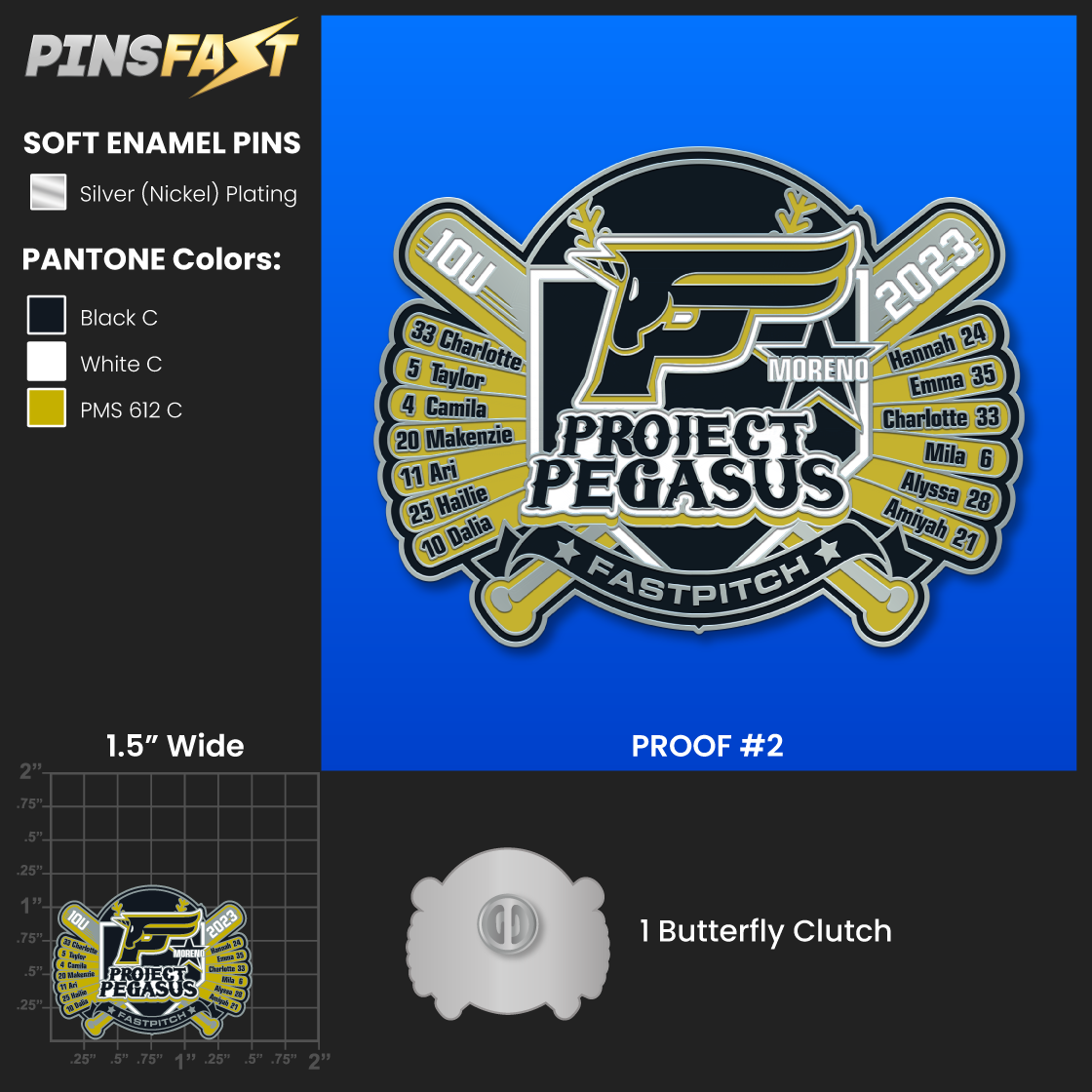ProjectPegasusTradingPinProof2 06/16/2023 Pins Fast