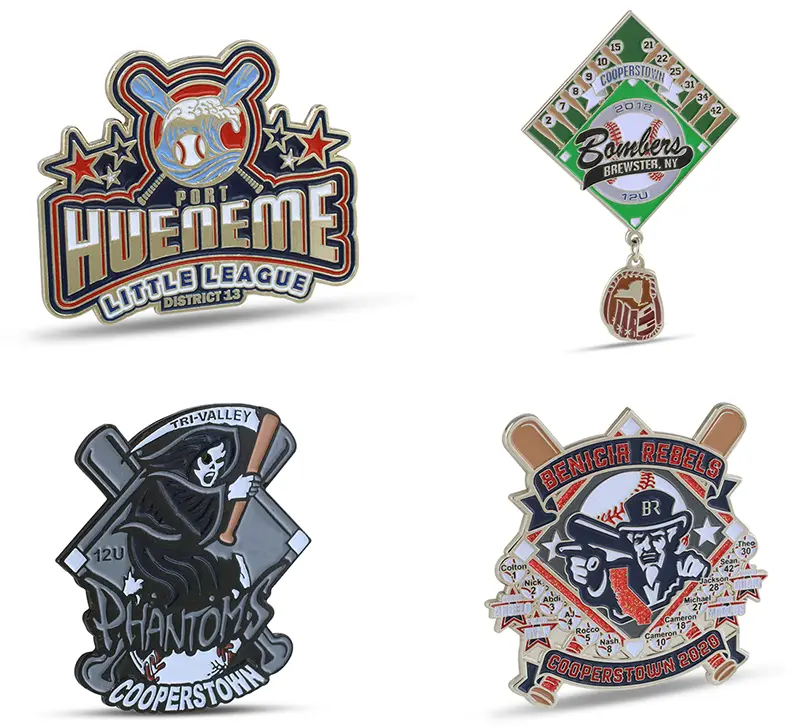 Examples of some trading pins that we've designed and manufactured.