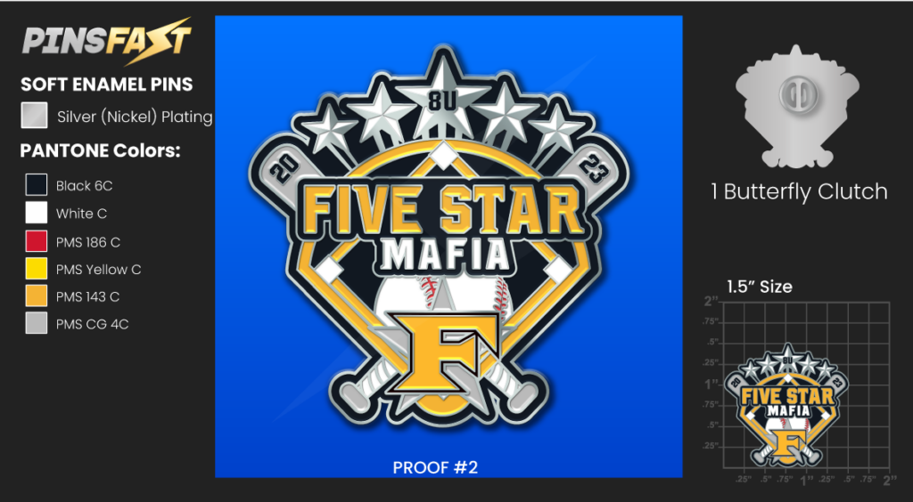 Five Star Mafia Baseball Trading Pins