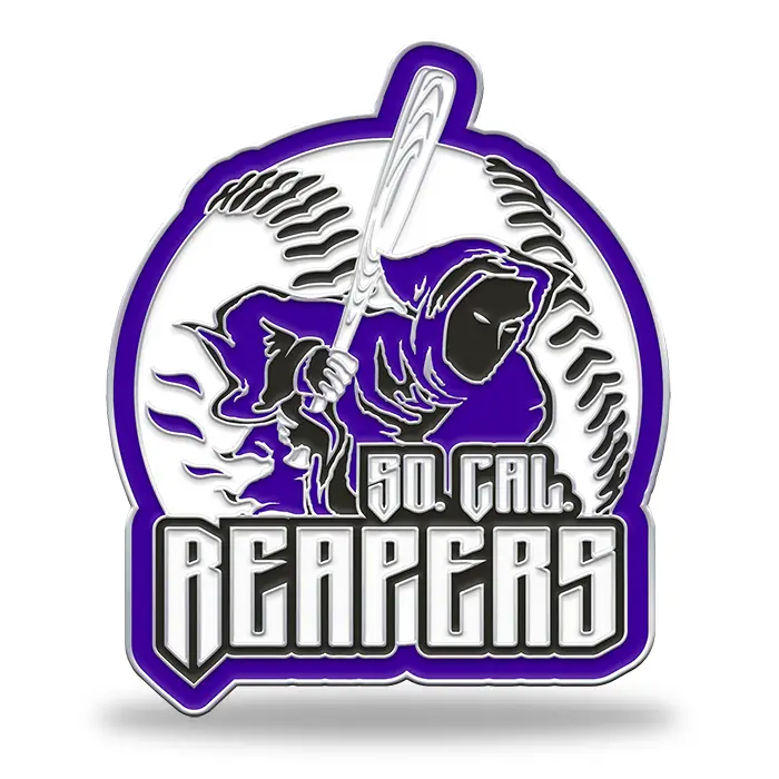 Example of a Rush Trading pin for a baseball team