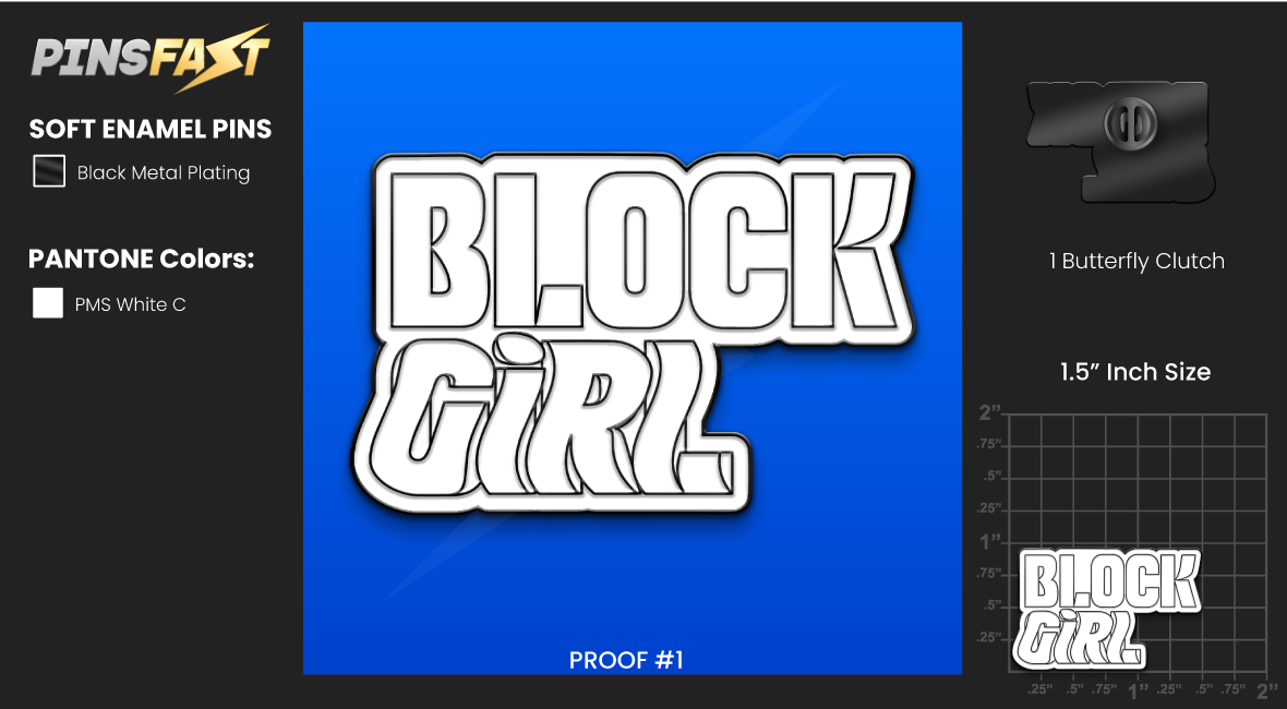 Block Girl Lapel Pins 10/10/2023 - Pins Fast