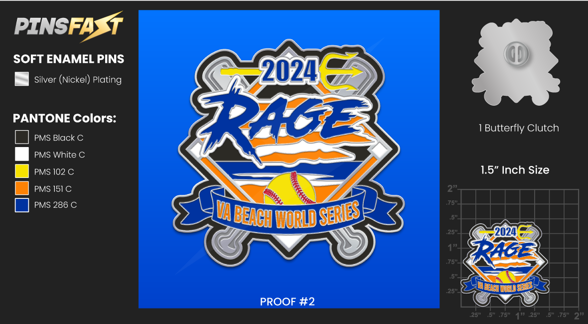 Rage Softball Lapel Pins Proof 2 02032024 Pins Fast