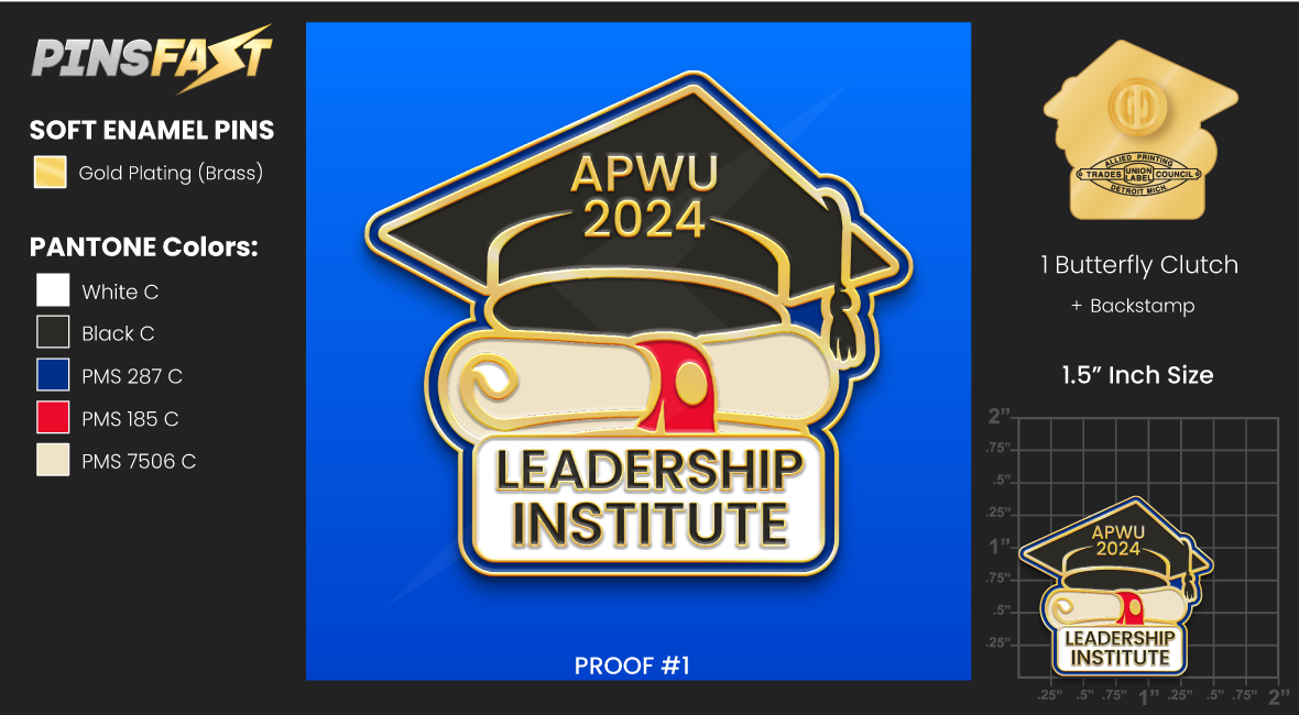 APWU 2024 Lapel Pin 03/17/2024 Pins Fast