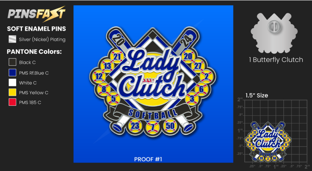 Lady Clutch Softball Trading Pin 05/02/2024 Pins Fast