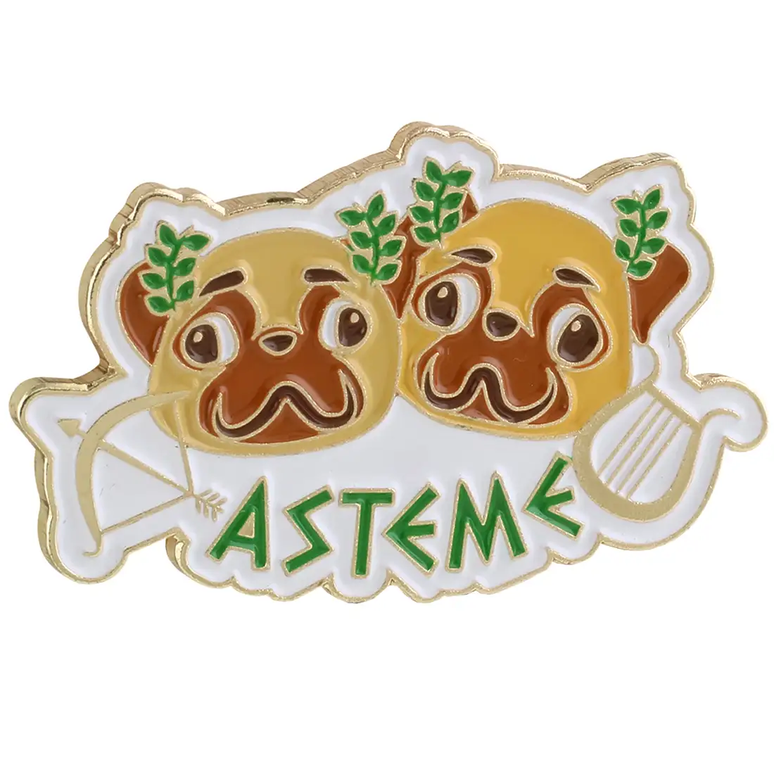 Custom soft enamel pin example, Asteme.