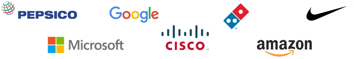 List of customers. Google, Amazon, Cisco, Disney, Dominos List of customers. Google, Amazon, Cisco, Disney, Dominos